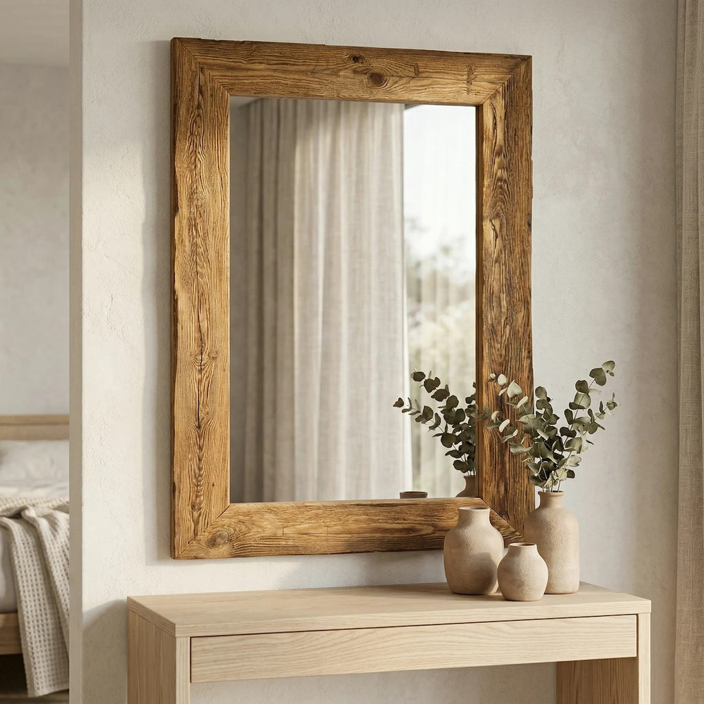Rama lustra 100 na 60 centymetrow w aranzacji sypialni